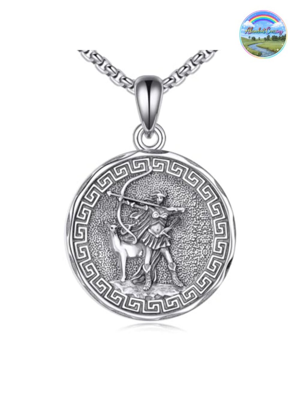Sterling Silver Greek God Necklace Religious Pendant Jewelry Gift for Men Women